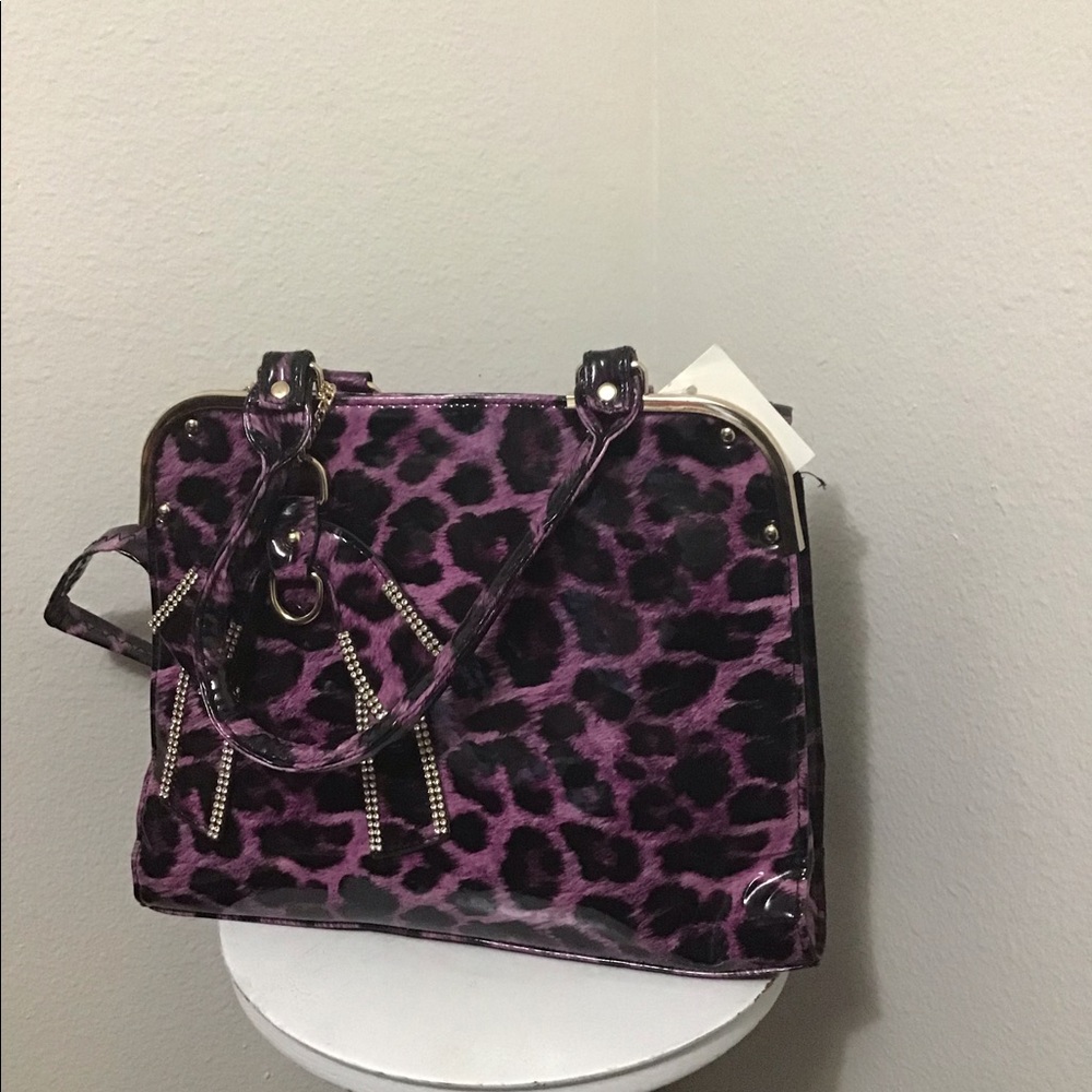 Purple cheetah print Purse